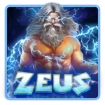 Zeus slot game thumbnail from HENG ONG BET SLOTS GAMES, featuring the god of thunder with lightning effects